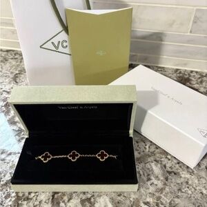 Van Cleef & Arpels Red and Gold Clover Bracelet